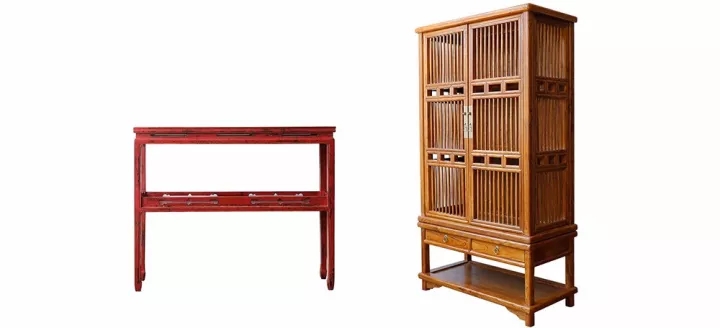 实木家具 新中式 复古 餐桌 柜子 椅子 床 老榆木